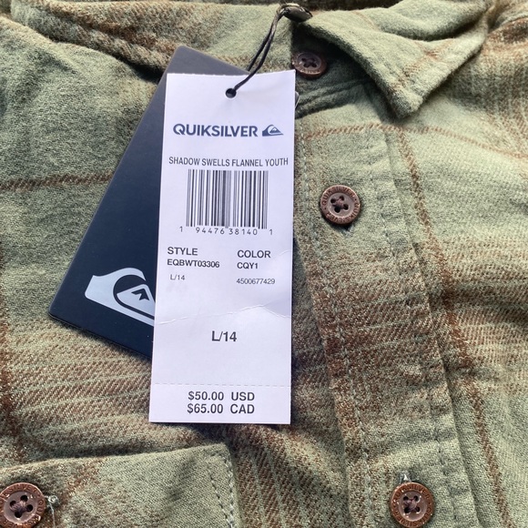 NWT Kids Quiksilver flannel 🌴🤙🏽🌴 - Picture 8 of 8